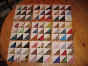 Scrappy HST blocks
