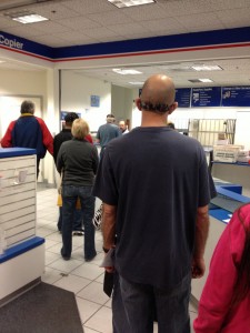 Waiting in LIne at the Post Office