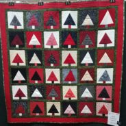 Red Forest Trees Quilt