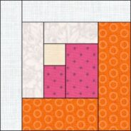 January’s Block – Fireball (Uneven Log Cabin)