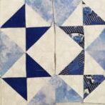 Two blue broken dishes