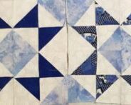 Two blue broken dishes