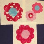 Three batik flowers for March